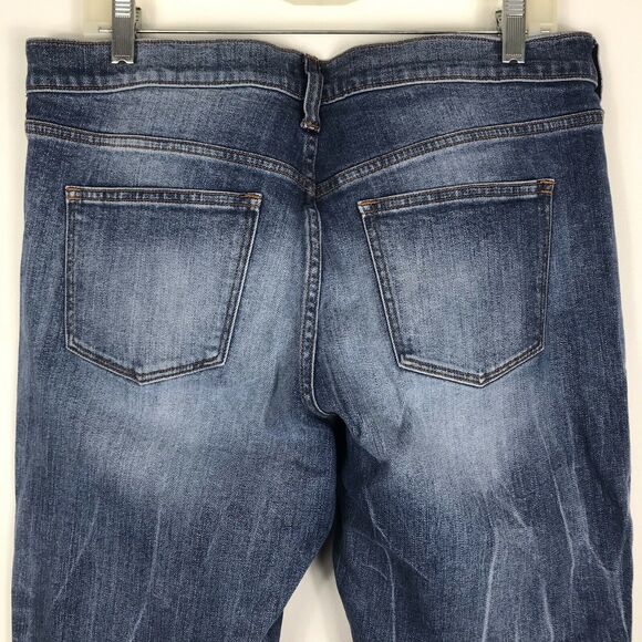 J. Crew Womens Jeans Stretch Size 30 Dark Wash‎ Cotton Distressed Mid Rise Blue - Picture 7 of 8